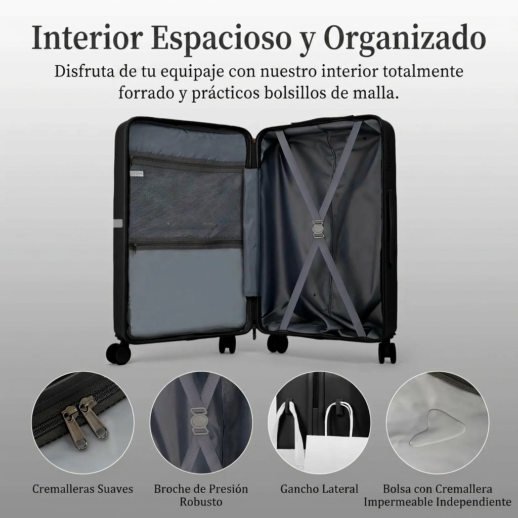 Set de 4 maletas expandibles AAIVV, juego de maletas de viaje de ABS con ruedas dobles giratorias, cerradura TSA, carcasa rígida resistente, tamaños 13/20/26/28 pulgadas, ideal como regalo para la vuelta al cole. - Imagen 2