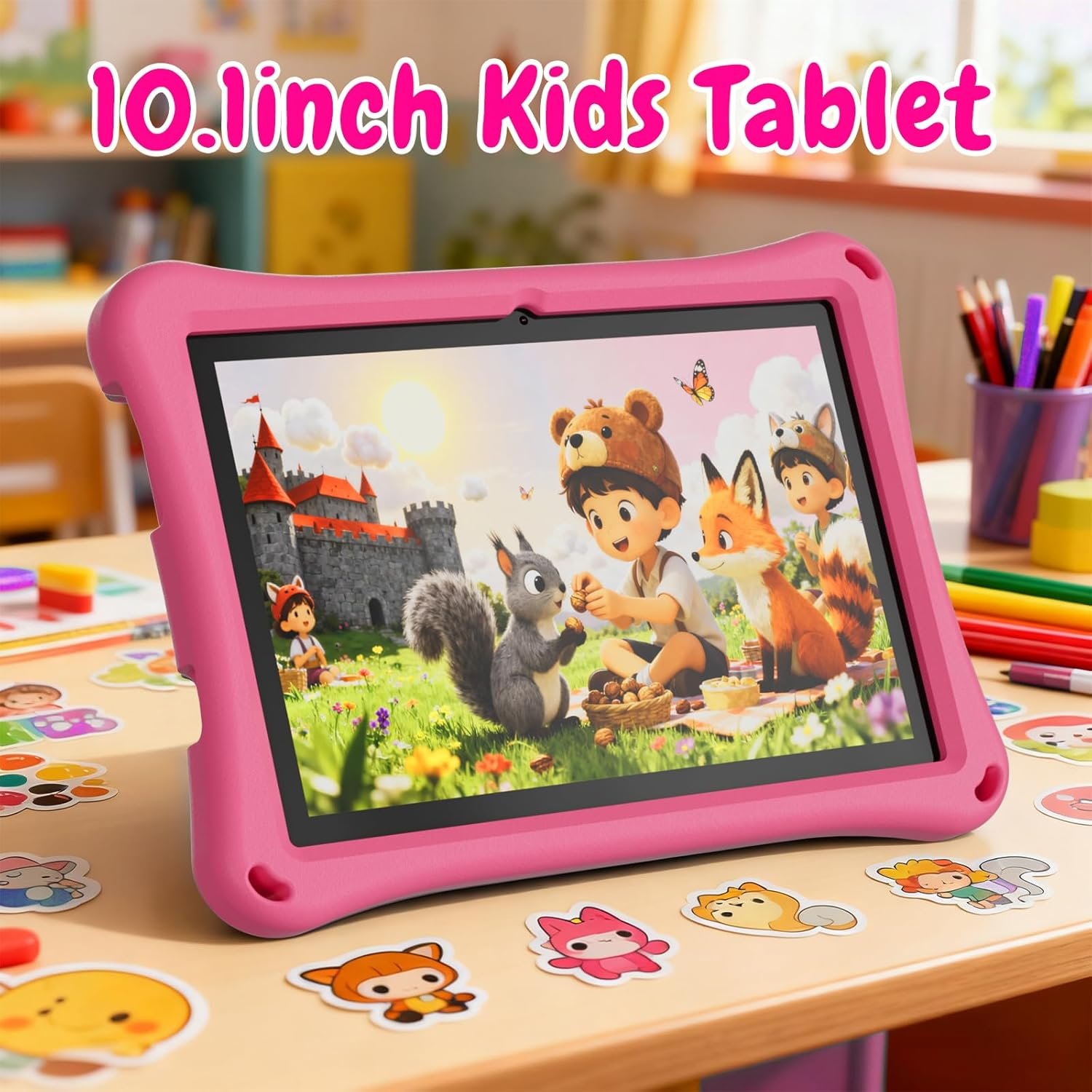 10.1 Inch Android Tablet, 1 Count Rechargeable Tablet with Parental Control, Educational & Entertainment Tablet with Shockproof Case for Boys & Girls - Image 7