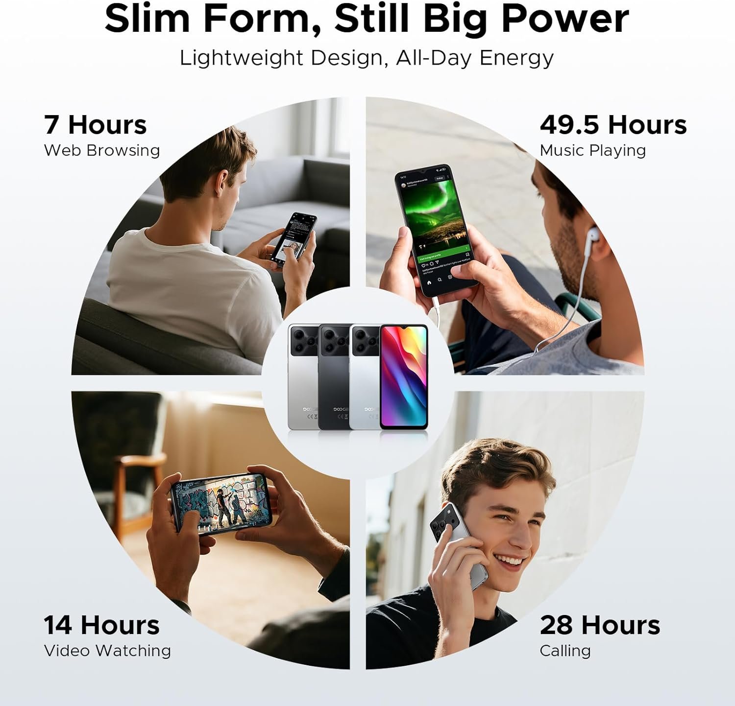 DOOGEE Note56 X Android 16 Telefono Movil Libres, 6150mAh 24GB+ 64GB/2TB Smartphone, Octa Core Telefonos Moviles HD+ 6,56", Cámara 8MP Teléfono Móvil, Gemini AI/Dual SIM/Face ID/GPS/OTG/Widevine L1 - Imagen 4